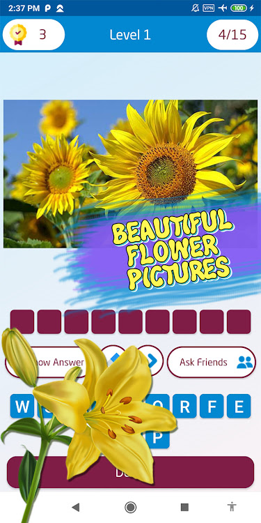 #4. Guess the flower (Android) By: khicomro