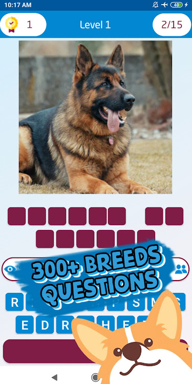 #4. dog breed quiz (Android) By: khicomro