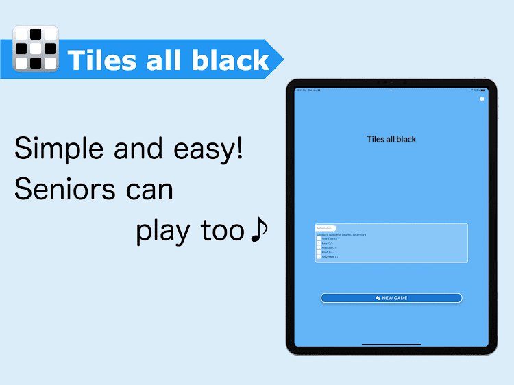 #4. Tiles all black/Brain training (Android) By: zero2onemys