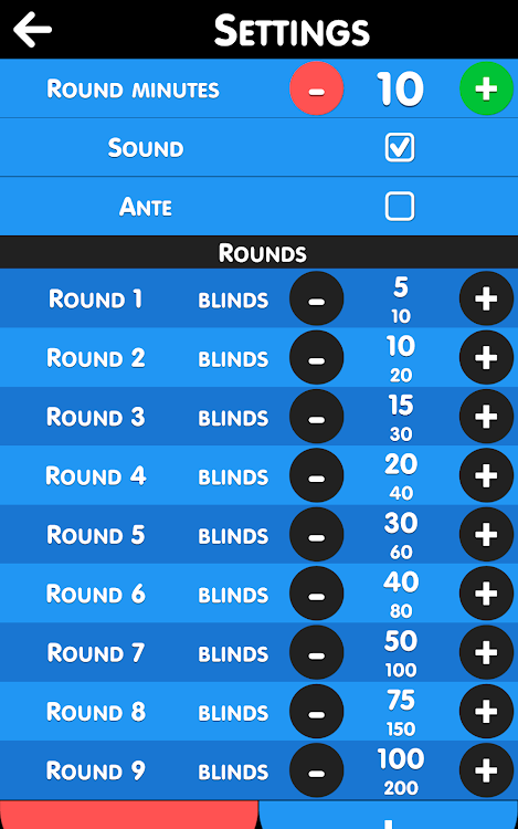 #5. Easy Blinds - Poker Timer (Android) By: Albatros games