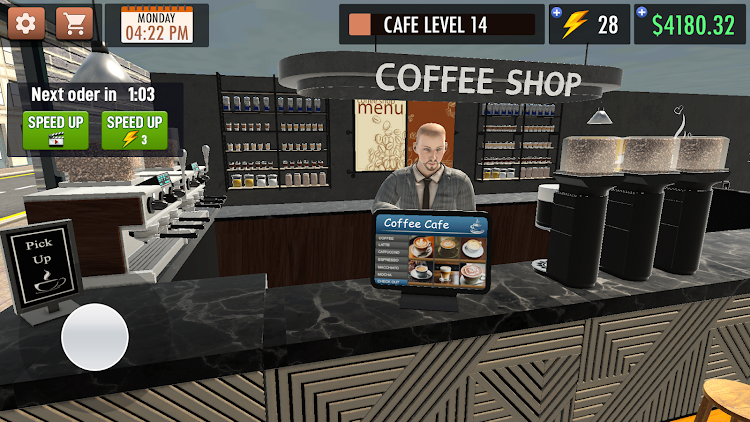 #3. Coffee Shop Simulator Game 3D (Android) By: BloomBig Games