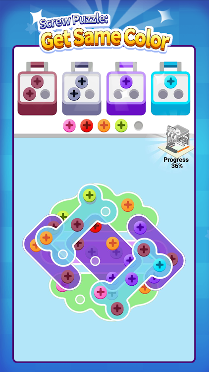 #4. Screw Puzzle: Get Same Color (Android) By: KAITUOZHE NETWORK TECHNOLOGY LIMITED