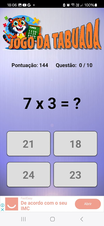 #4. Math Table Game (Android) By: Jurandir Oliveira