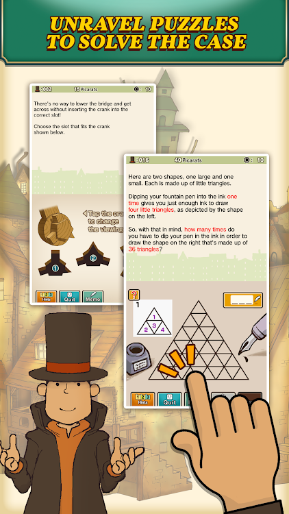 #3. Layton: Curious Village in HD (Android) By: LEVEL-5 Inc.