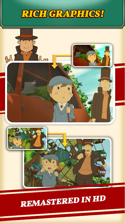 #5. Layton: Curious Village in HD (Android) By: LEVEL-5 Inc.