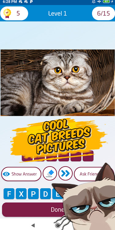 #5. cat breed quiz (Android) By: khicomro