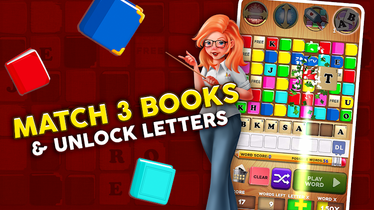 #8. Word Wager - Match 3 Word Game (Android) By: Gilligames