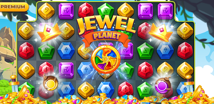 #10. Jewels Planet - Match 3 Games (Android) By: otto games