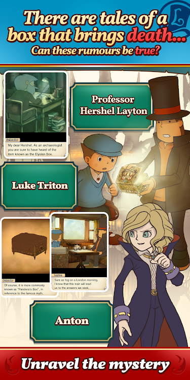 #2. Layton: Pandora's Box in HD (Android) By: LEVEL-5 Inc.