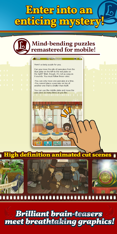 #3. Layton: Pandora's Box in HD (Android) By: LEVEL-5 Inc.