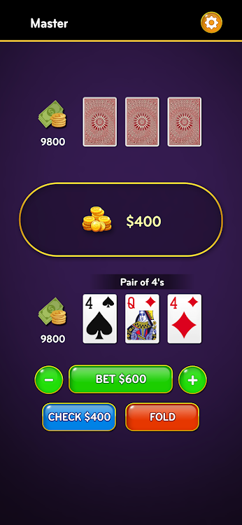 #4. Three Card Brag (Android) By: Red Game