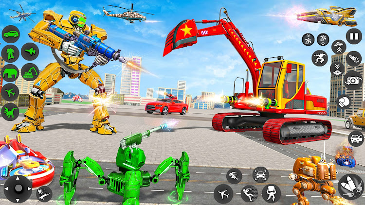 #2. Excavator Robot War - Car Game (Android) By: Go Jins - Robot Games and Shooting Games