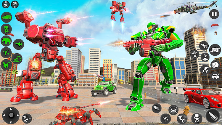 #8. Excavator Robot War - Car Game (Android) By: Go Jins - Robot Games and Shooting Games