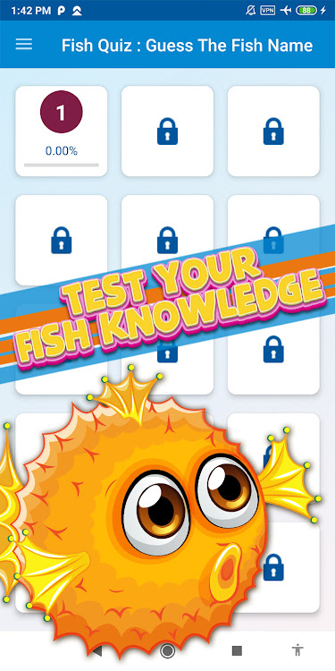 #2. fish quiz games (Android) By: khicomro