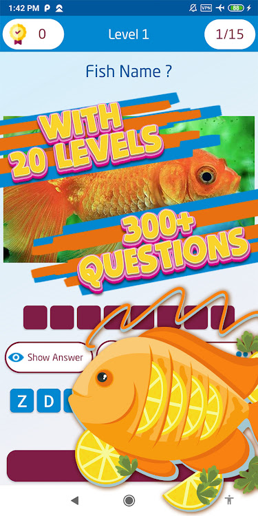 #3. fish quiz games (Android) By: khicomro