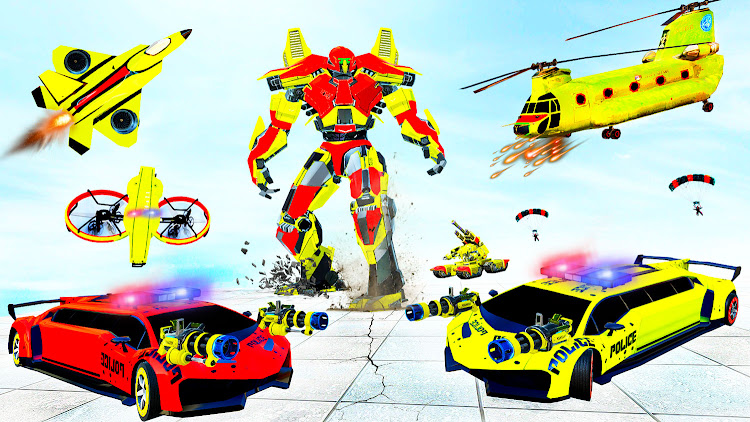 #5. Police Limo Dino Robot Fight (Android) By: Superhero Robot Games