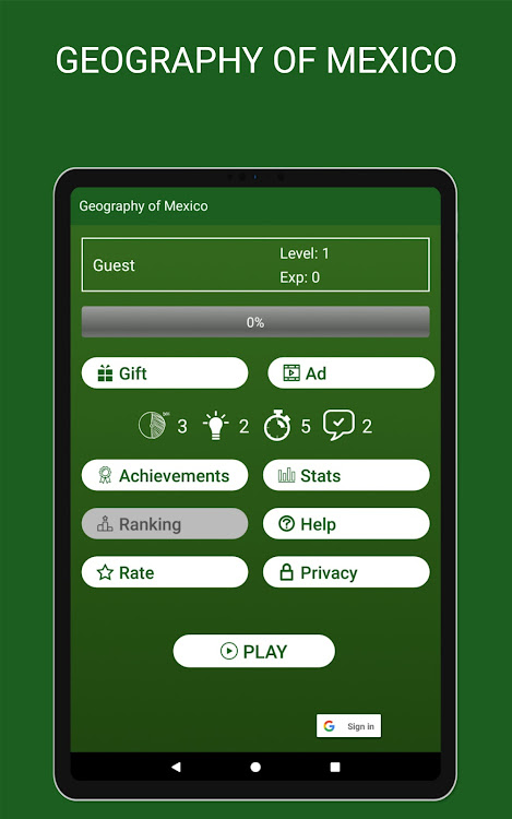 #6. Geography of Mexico (Android) By: Miguel Flecha