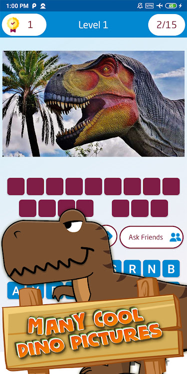 #4. Dinosaur name quiz (Android) By: khicomro