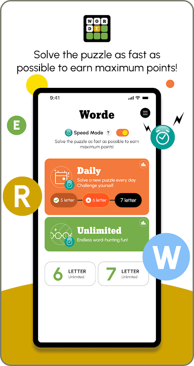 #5. Worde: Daily & Unlimited (Android) By: Unite.io