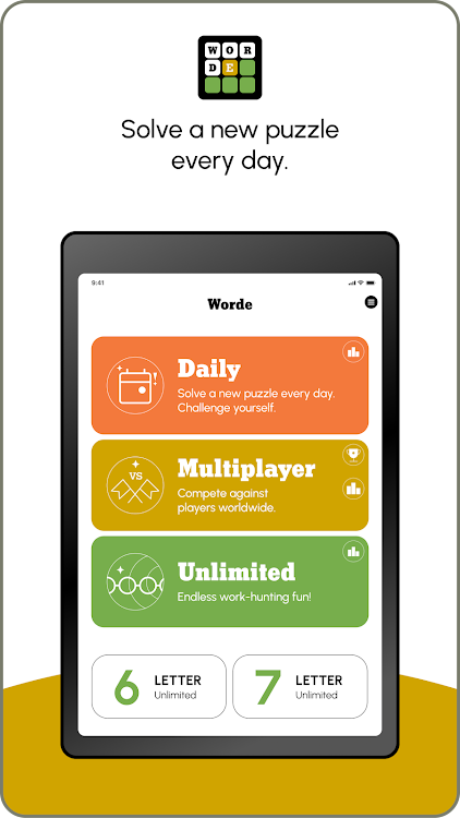 #8. Worde: Daily & Unlimited (Android) By: Unite.io