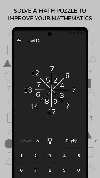 #3. Math Puzzle - Brain Riddles (Android) By: Moocsoft