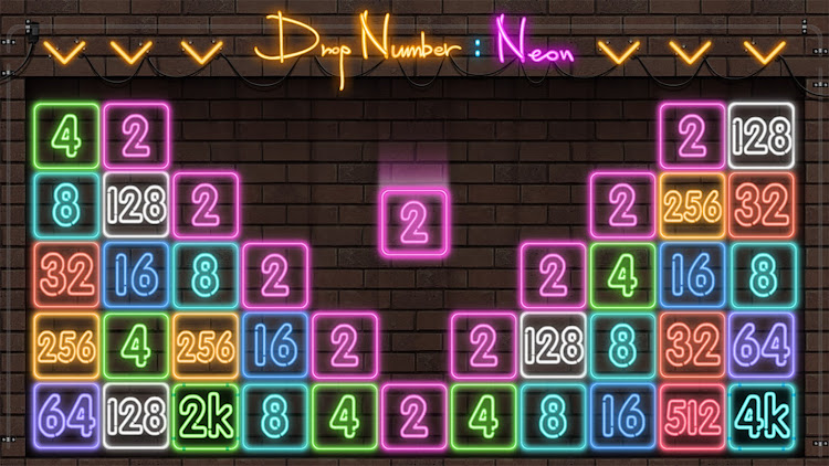 #2. Drop Number : Neon 2048 (Android) By: SUPERBOX Inc