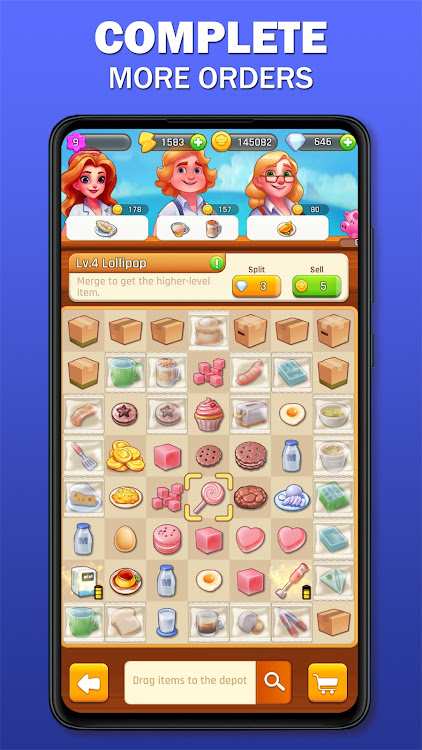 #2. Merge Yummy: Theme Cooking (Android) By: Avatar GG