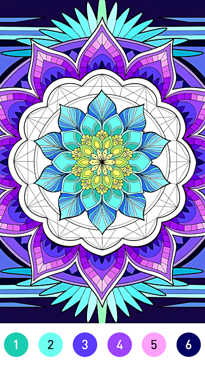 #3. Mandala Color by Number Book (Android) By: LoveColoring Game