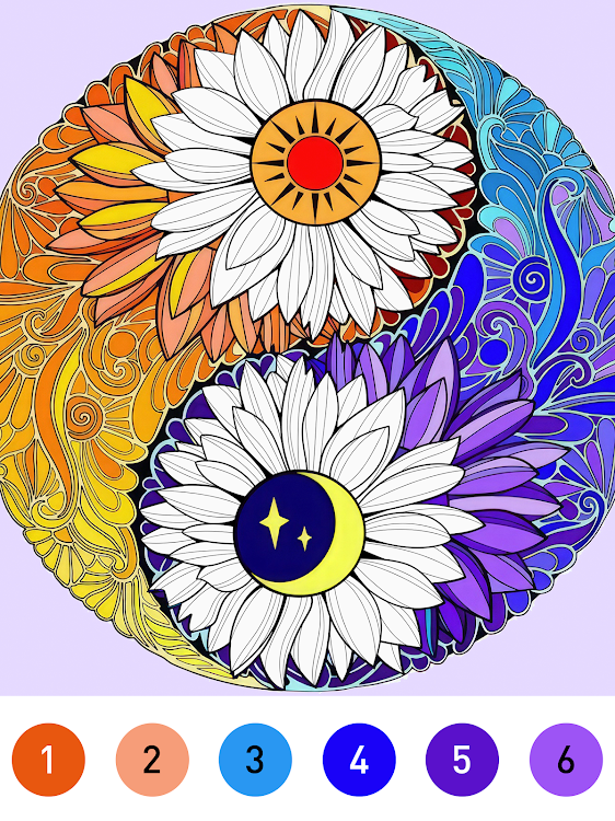 #7. Mandala Color by Number Book (Android) By: LoveColoring Game