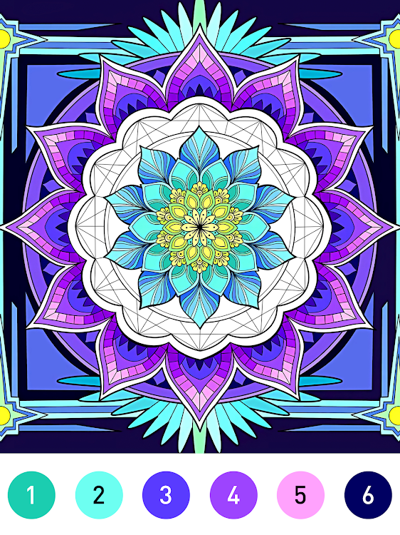 #8. Mandala Color by Number Book (Android) By: LoveColoring Game