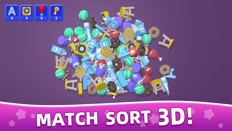 #7. Match Sort 3D (Android) By: candy madness