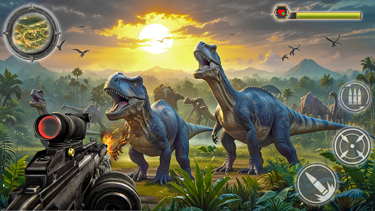 #5. Dino Hunting Games: Dino Clash (Android) By: Ropstam Game Studio