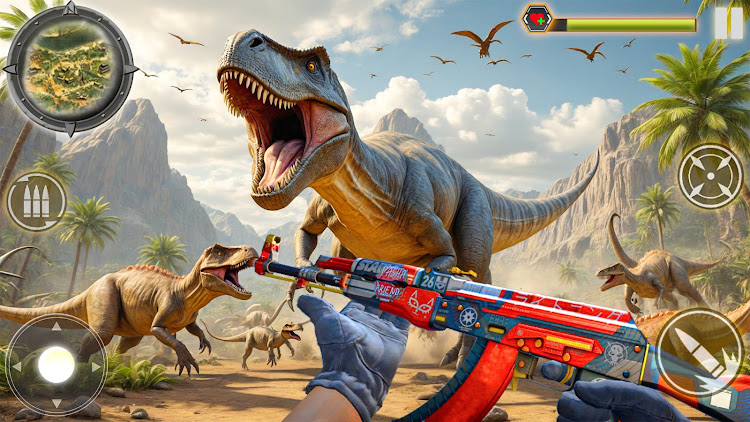 #7. Dino Hunting Games: Dino Clash (Android) By: Ropstam Game Studio