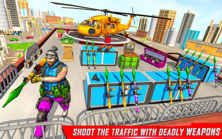 #3. Traffic Car Shooting Games (Android) By: Happy Family Studio