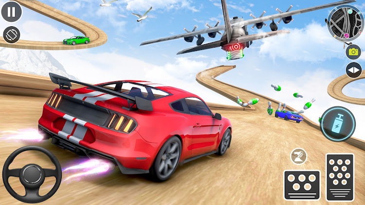 #2. Muscle Car Stunts - Ramp Car (Android) By: Mustard Games Studios