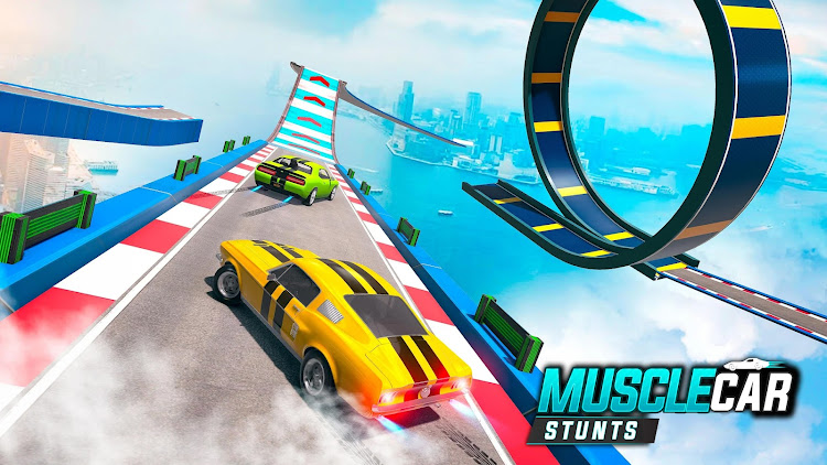 #3. Muscle Car Stunts - Ramp Car (Android) By: Mustard Games Studios