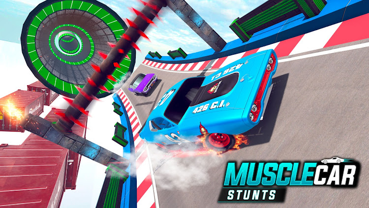 #4. Muscle Car Stunts - Ramp Car (Android) By: Mustard Games Studios