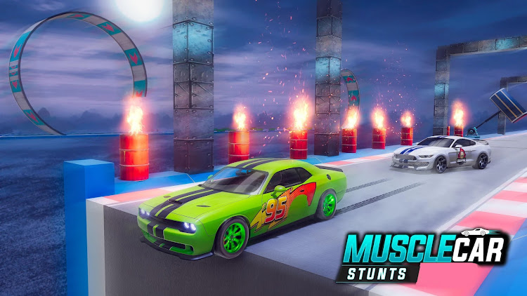 #5. Muscle Car Stunts - Ramp Car (Android) By: Mustard Games Studios