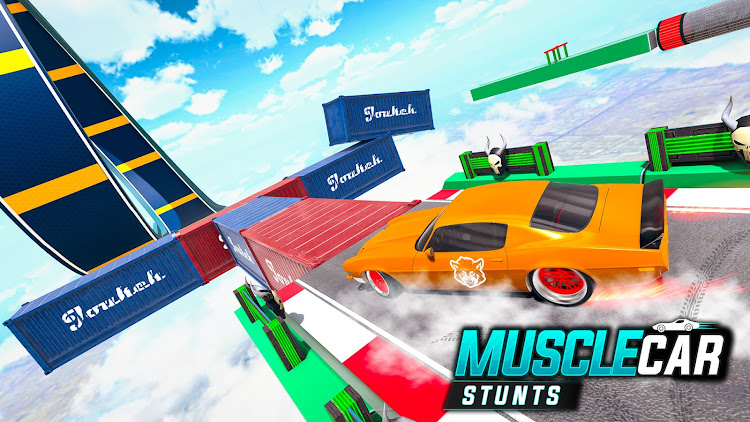 #7. Muscle Car Stunts - Ramp Car (Android) By: Mustard Games Studios