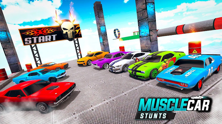 #8. Muscle Car Stunts - Ramp Car (Android) By: Mustard Games Studios