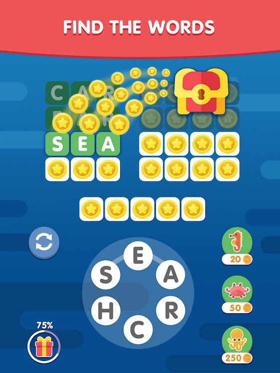 #8. Word Search Sea: Word Puzzle (Android) By: Malpa Games