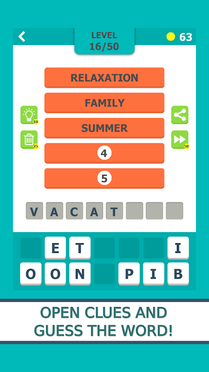 #6. Word Guess - Pics & Words Quiz (Android) By: Zebi24