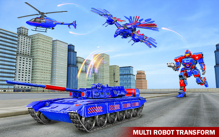 #7. Police Tank Robot Transform 3d (Android) By: Brave Jackals