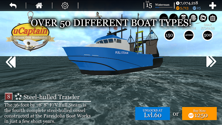 #6. uCaptain: Boat Fishing Game 3D (Android) By: Studio Pareidolia LLC