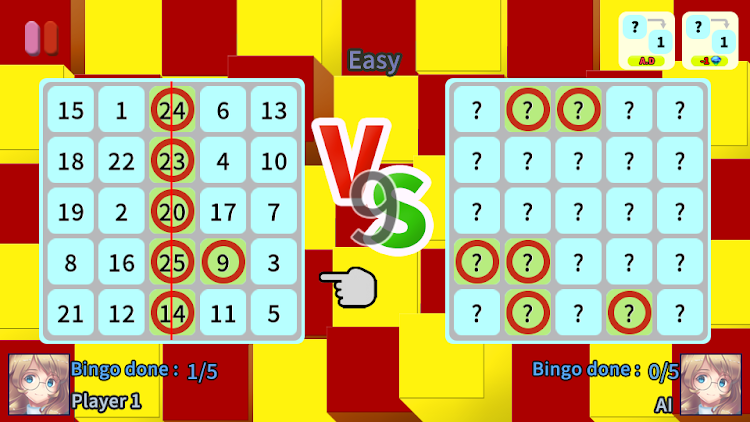 #6. BINGO 1to25 (Android) By: zensty