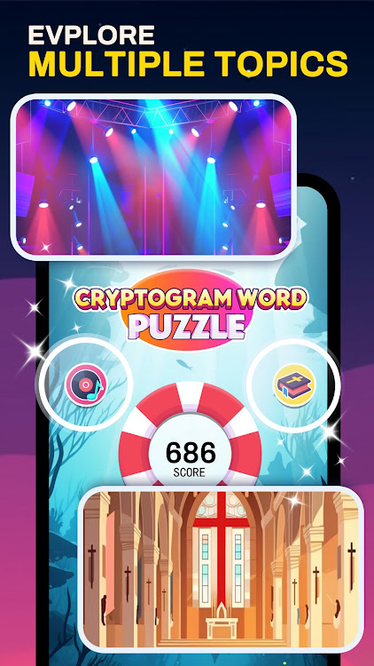 #4. Cryptogram Word Puzzle Game (Android) By: COT Puzzle Game