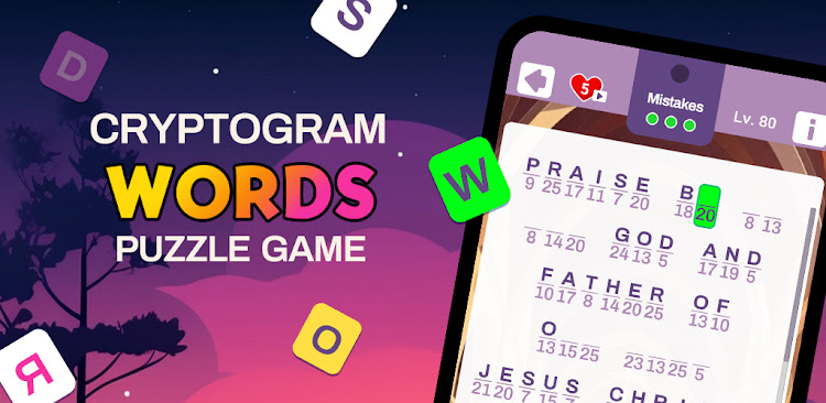 #6. Cryptogram Word Puzzle Game (Android) By: COT Puzzle Game