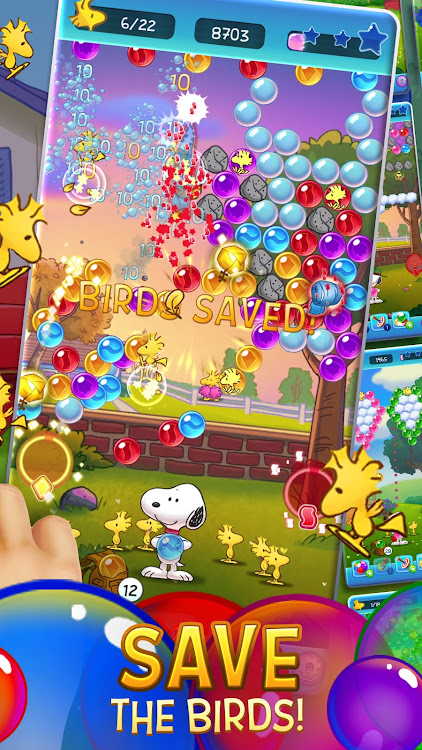 #2. Bubble Shooter - Snoopy POP! (Android) By: Jam City, Inc.