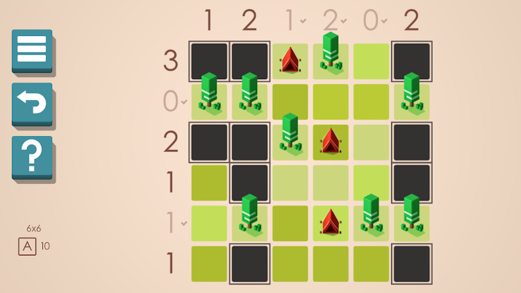 #9. Tents and Trees Puzzles (Android) By: Frozax Games