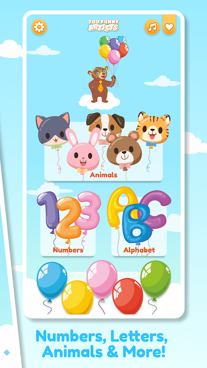 #10. Pop & Learn: Toddler Balloons (Android) By: Too Funny Artists